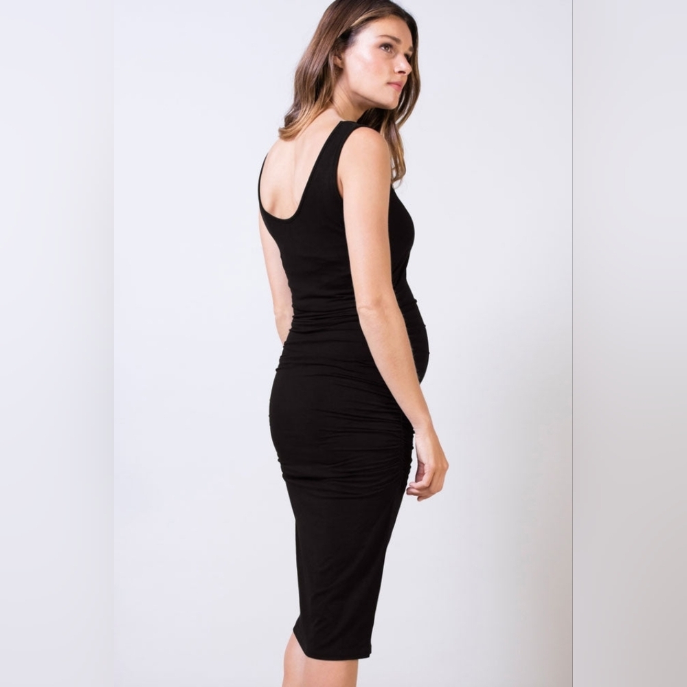 Isabella Oliver Black Maternity Midi Dress